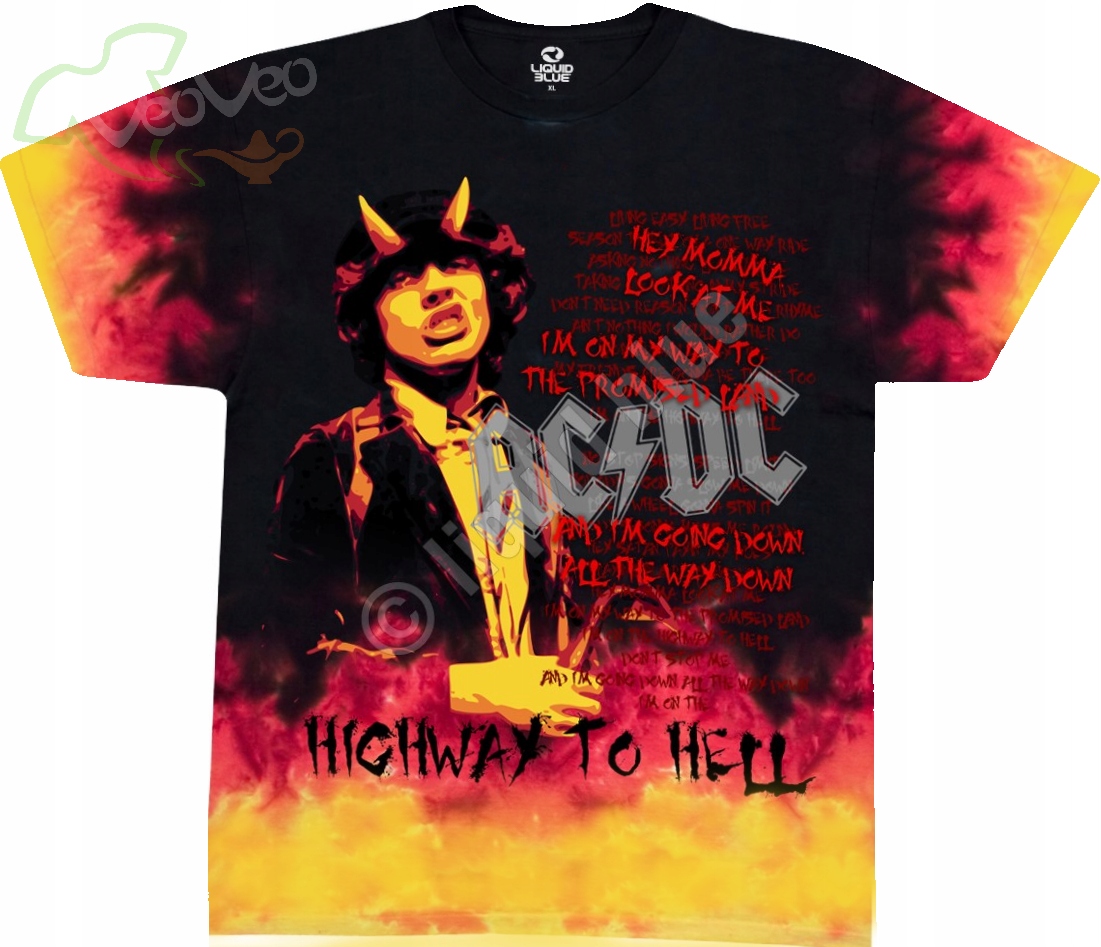 Acdc Hell Tie-Dye Liquid Blue L (Velikost L)
