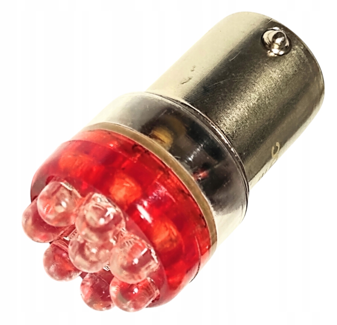 2SZT Led R10W/R5W 24V BA15S 8xLED- Czerwony