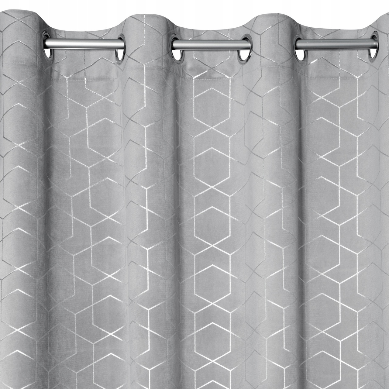 

Srebrna Zasłona Velvet Srebrny Wzór 140X250