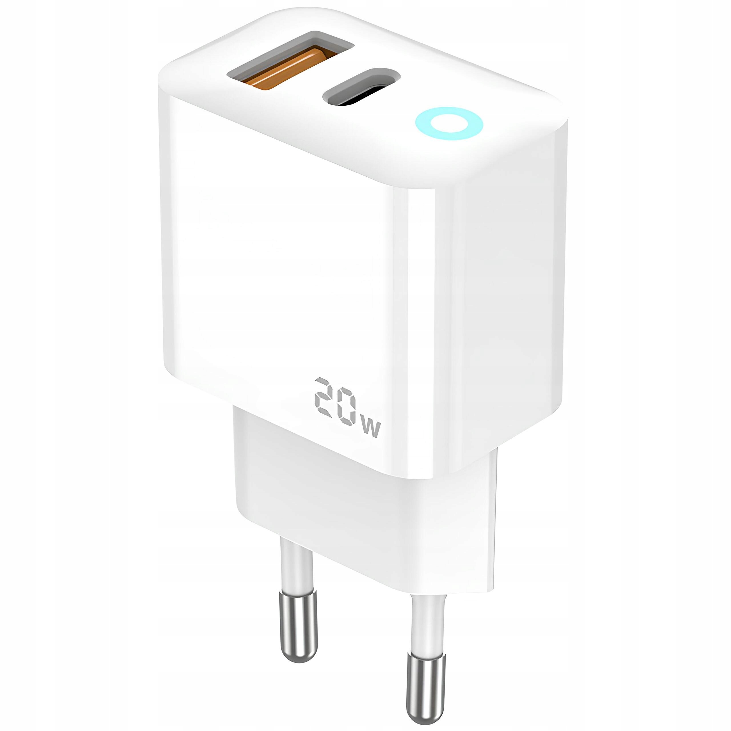 Szybka Ładowarka PD 20W do Telefonu IPHONE 12 13 14 PRO MAX 2x USB QC 3.0 Długość przewodu 1 m