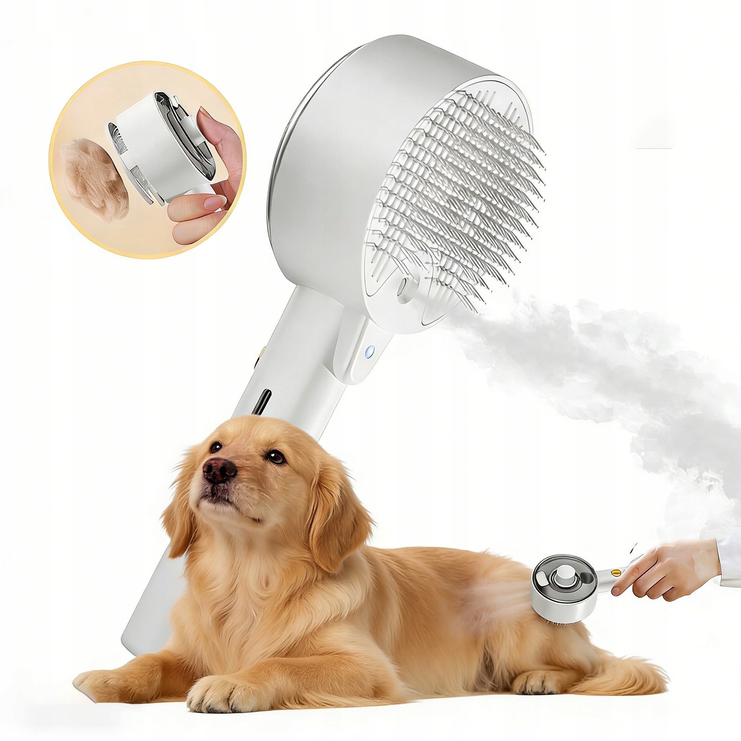 Levně Parní Kartáč Pro Psy Kočky Zvířata Profesionální Samočištění Uv Sterilizace