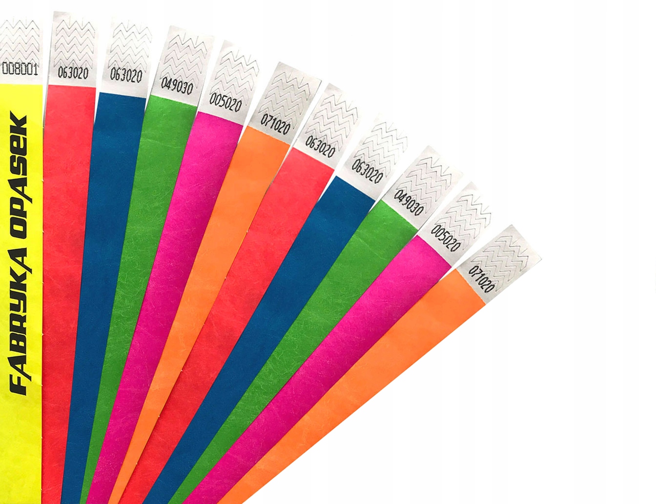 OPASKI NA RĘKĘ DYSKOTEKA TYVEK 19mm - 100 szt. Długość 25.5 cm