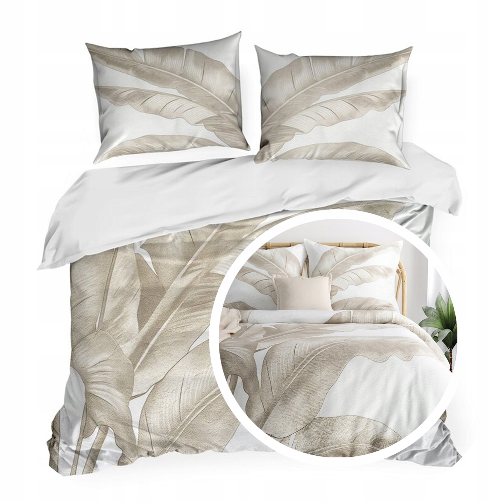 Komplet Pościeli Satynowej SPRING102 160X200 Ciemnobeżowy