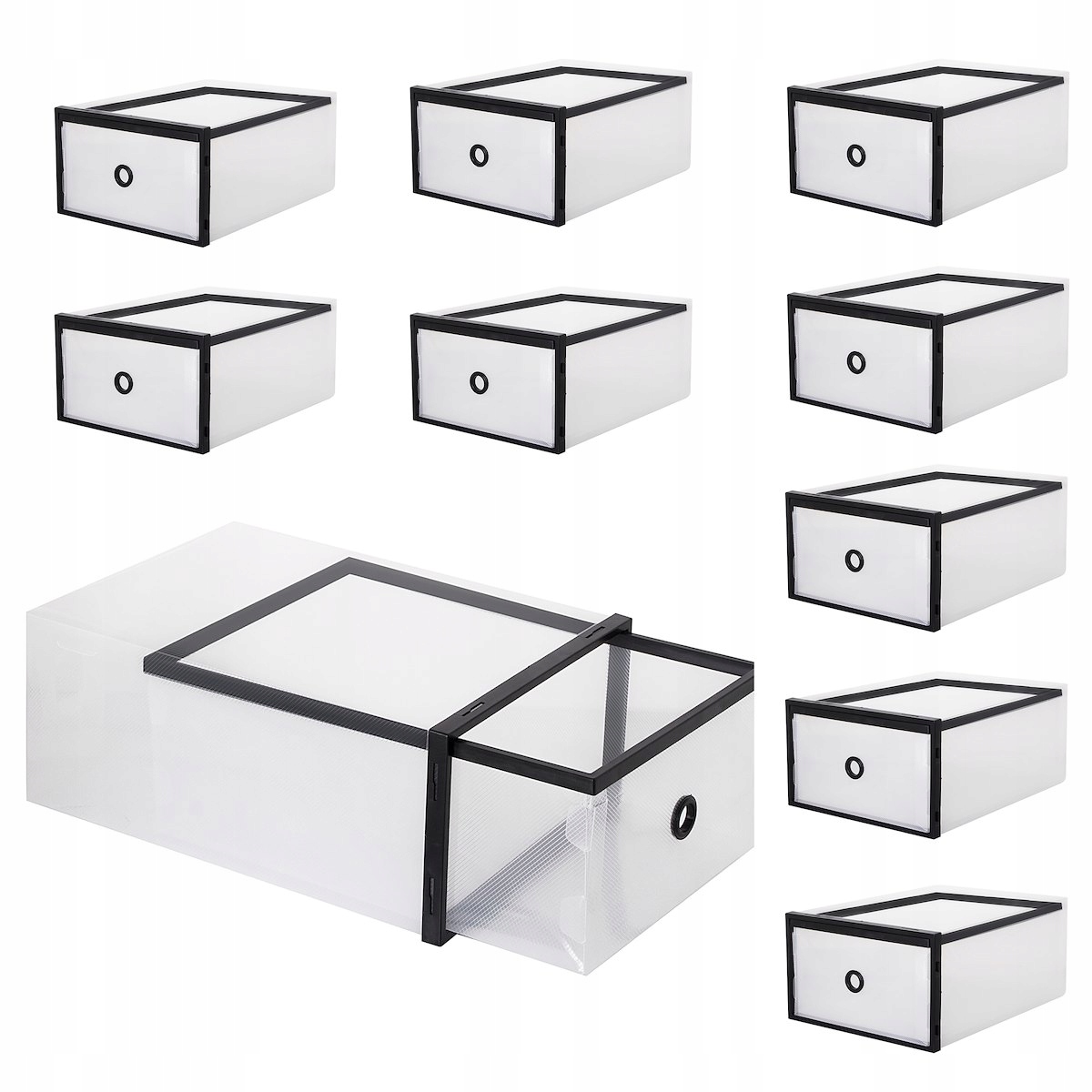 

10 x Pudełko Pojemnik Na Buty Z Szufladą Organizer