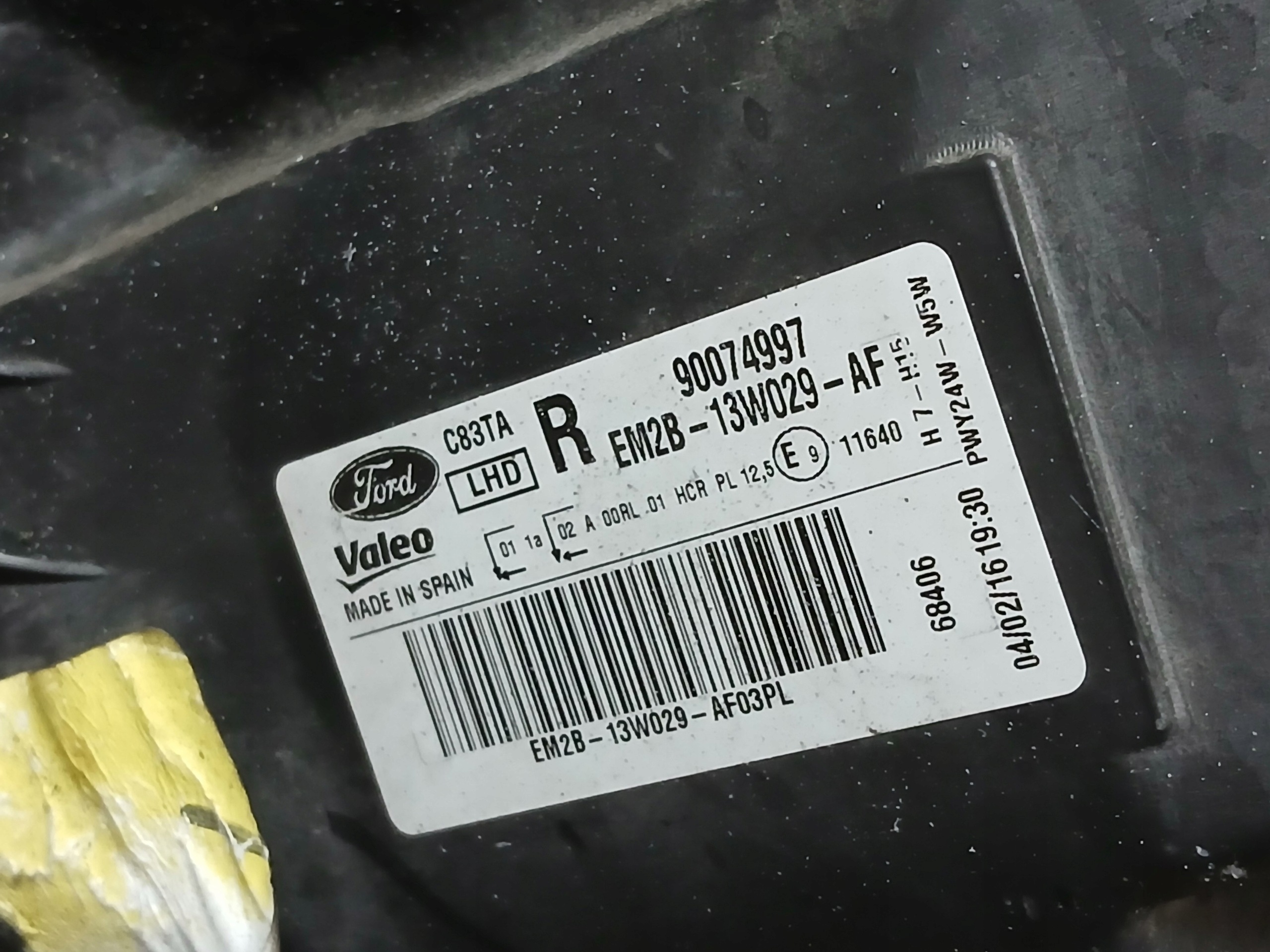 light front right FORD S MAX GALAXY 15- lens EM2B-13W029-AF