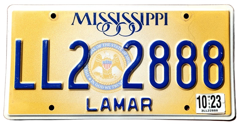 Mississippi - tablica z USA dla kolekcjonera