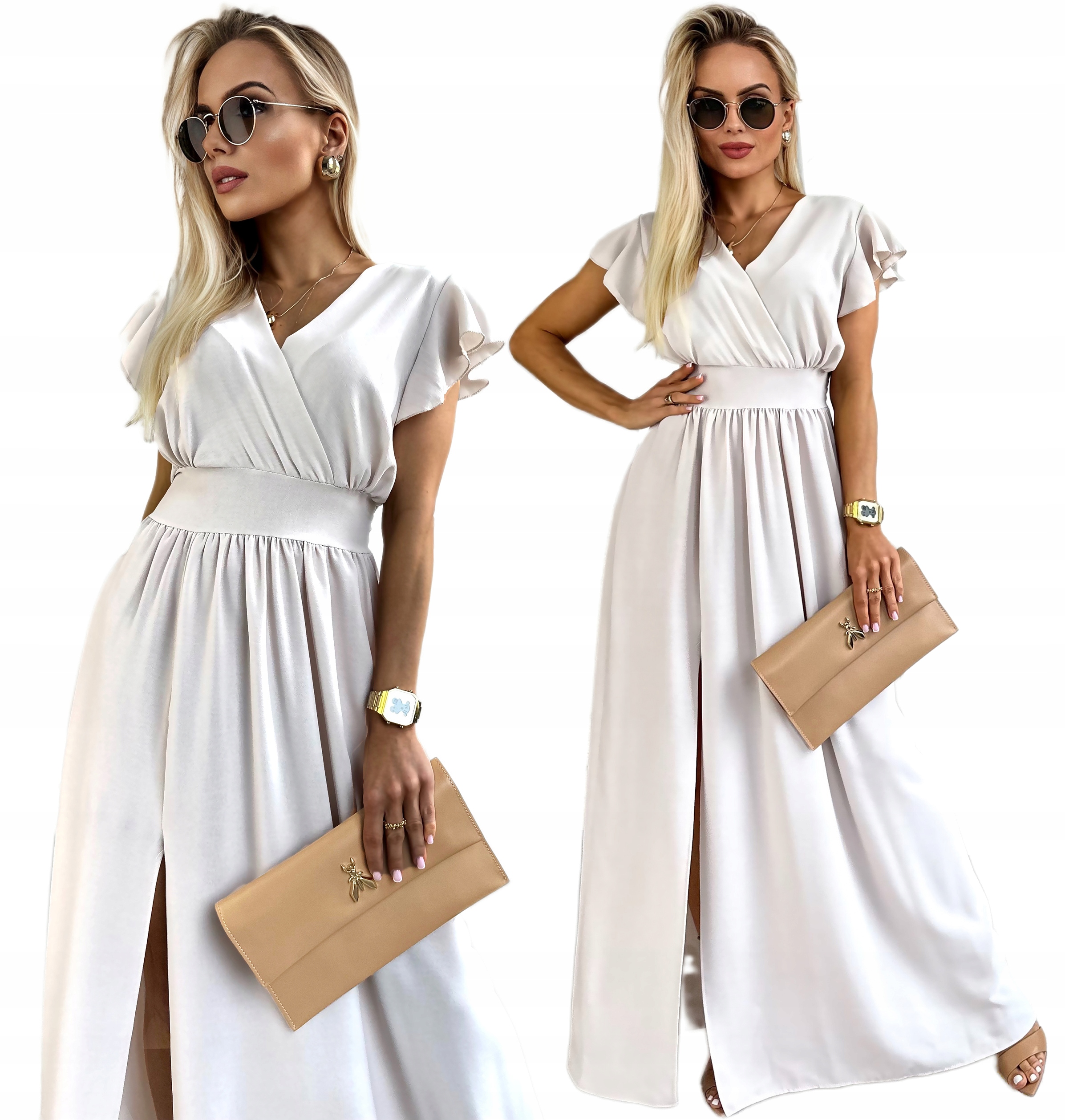 Elegantní Šaty s rozšířeným zavinovacím výstřihem svatební hostina Sofia