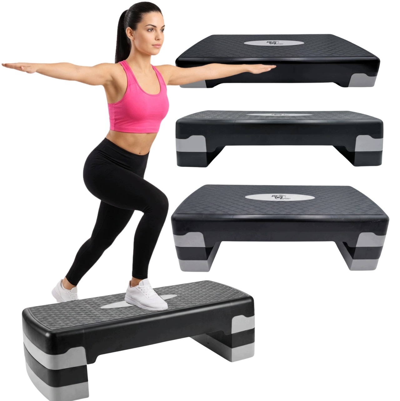 Step Podest Do Ćwiczeń Aerobiku Fitness 3 Stopniowy Regulowany Wytrzymały