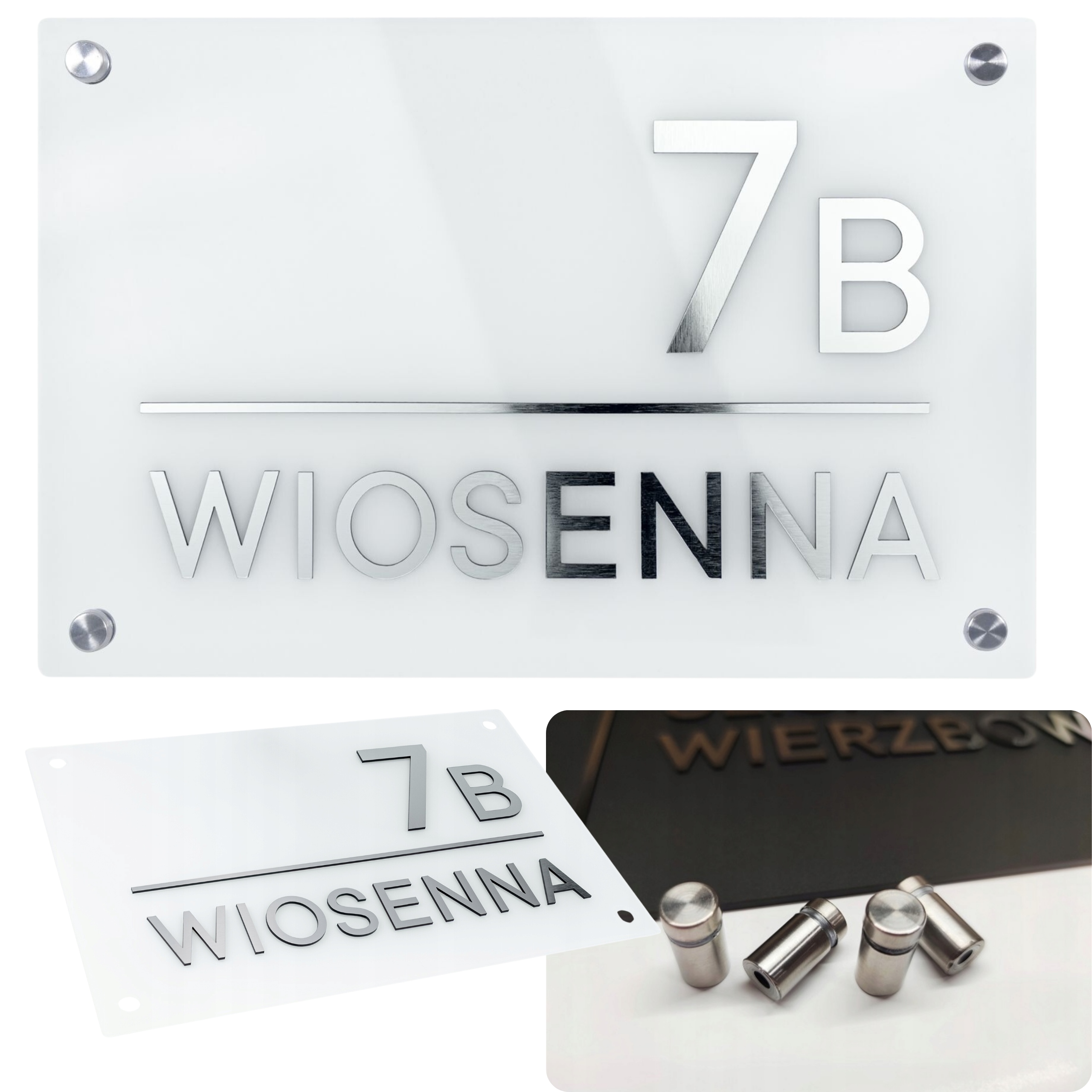 TABLICZKA ADRESOWA PLEXI NUMER DOMU TABLICA ADRES Z NUMEREM 19x29 CM