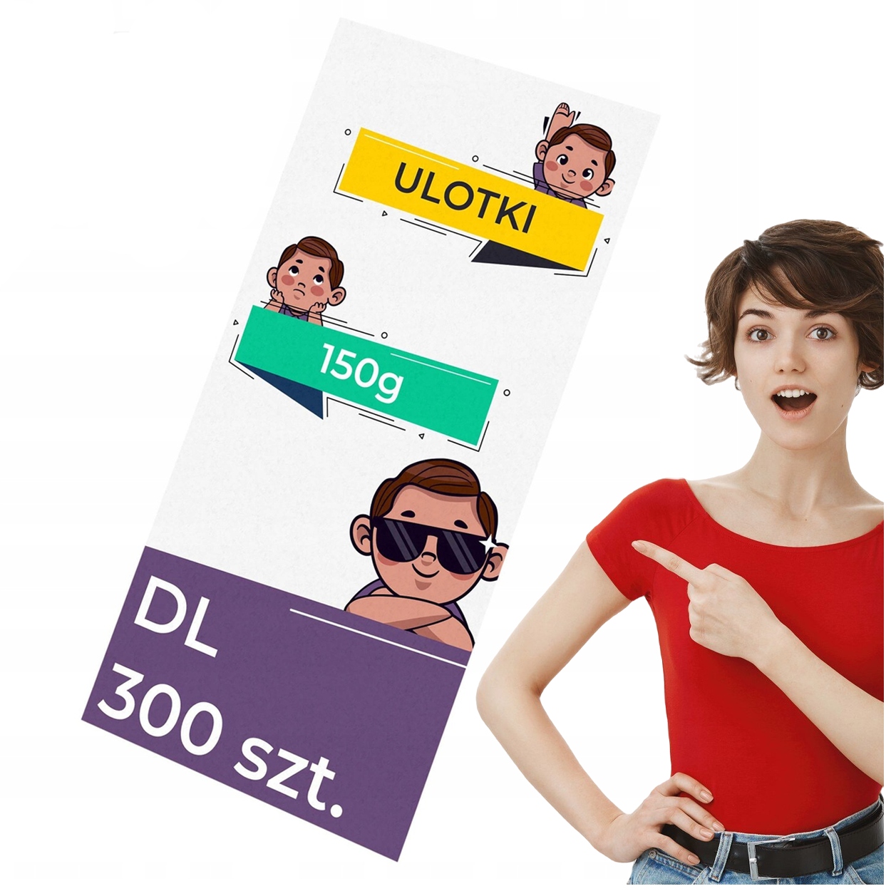 Ulotki DL Dwustronne 300 szt Full Kolor