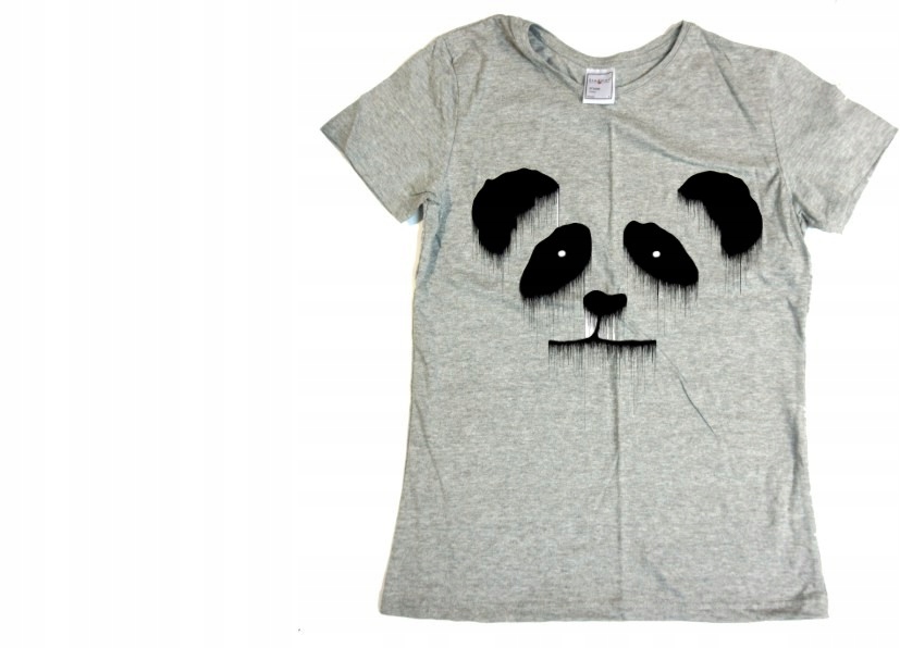 

Niesamowita Szara Koszulka Damska Miś Panda