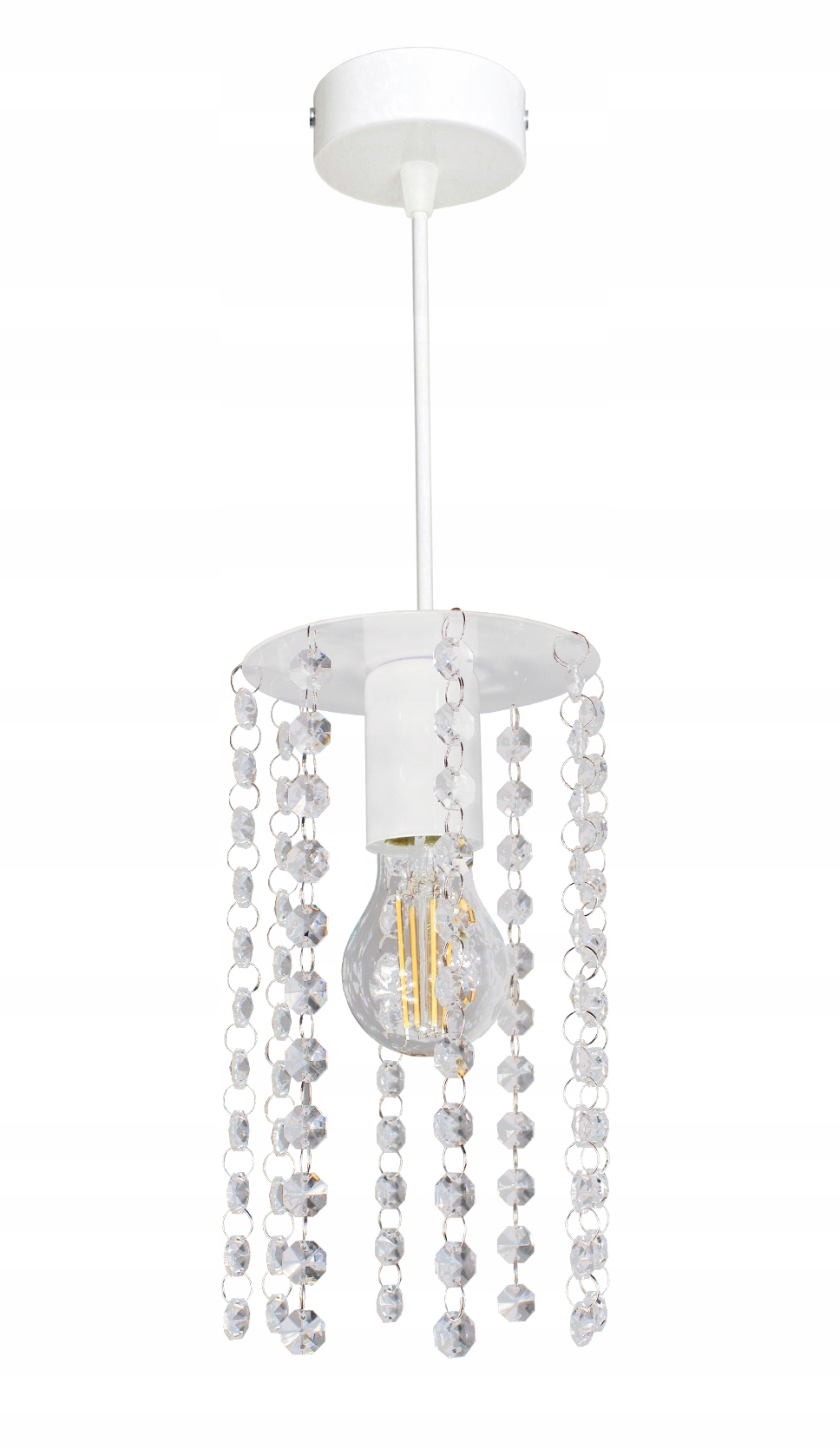 Lustr Stropní Závěsná Lampa Crystal 1 Bílá