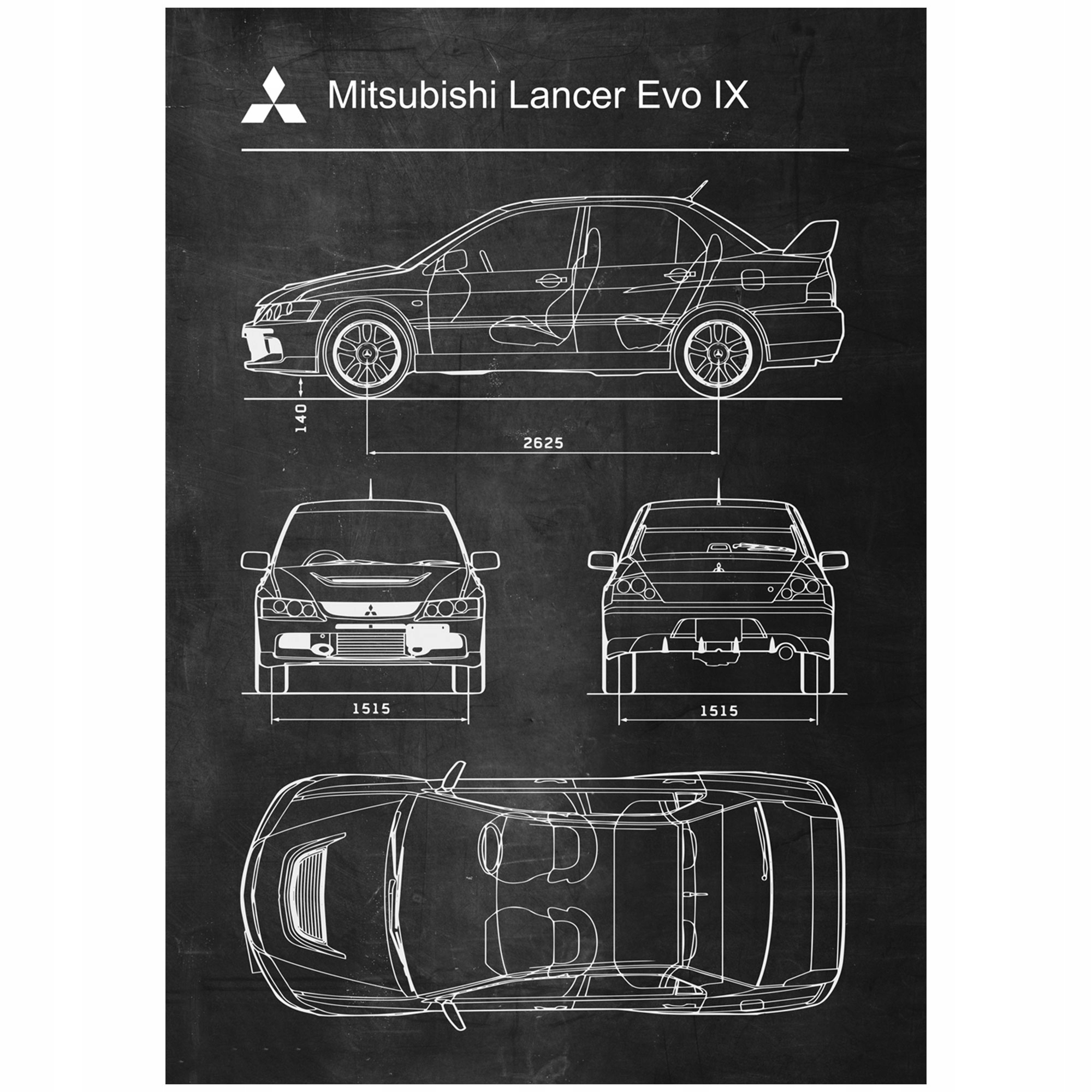 

Plakat Mitsubishi Lancer Evo IX Retro Patent