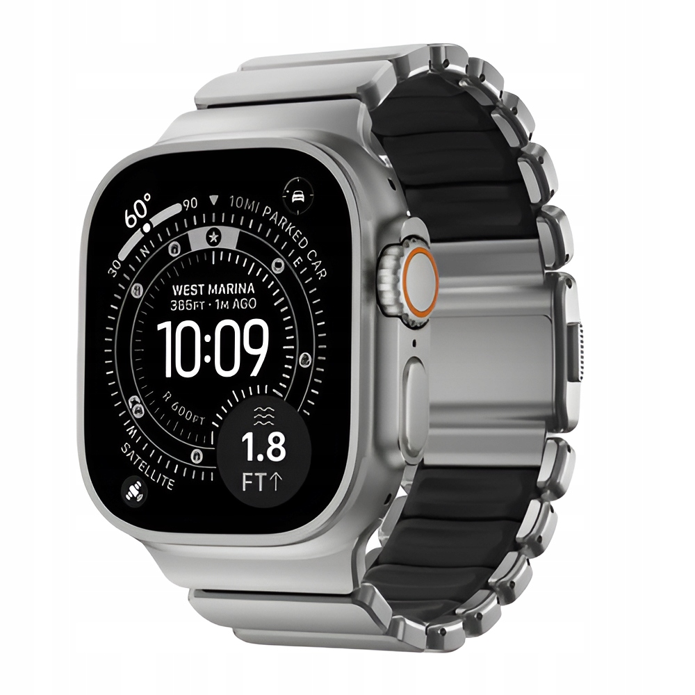 Pásik pre Apple Watch 49/46/45/44/42 mm Nomad Stratos Band, Titanový Fkm