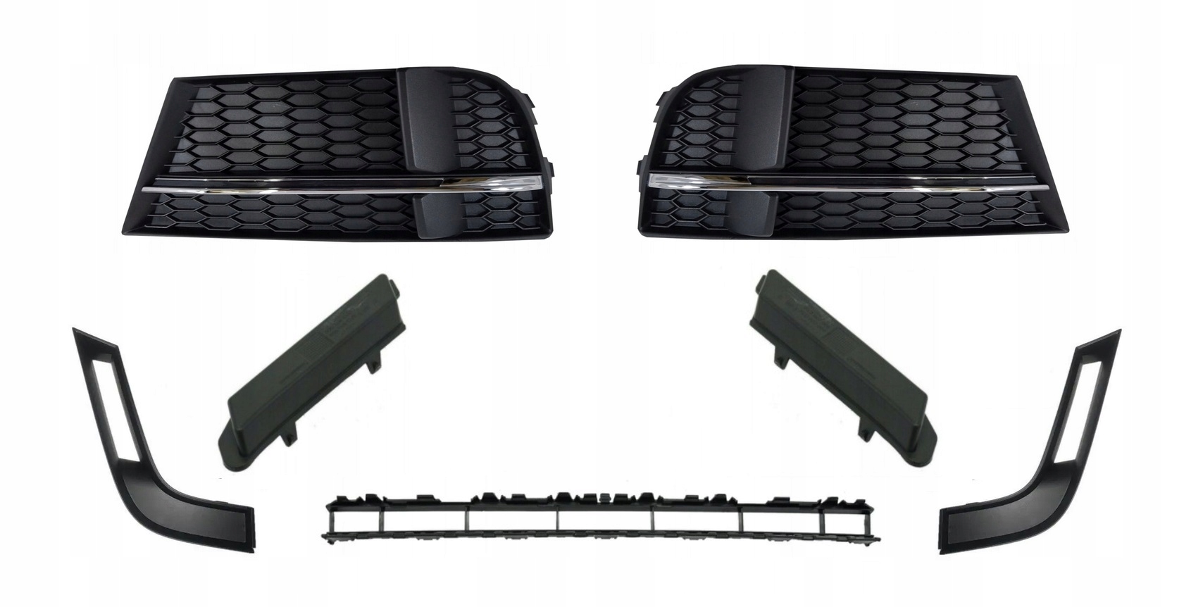 Komplet Kratek Atrapy V Nárazníku Záslepky Audi A3 8V Lift S-line 16-20r