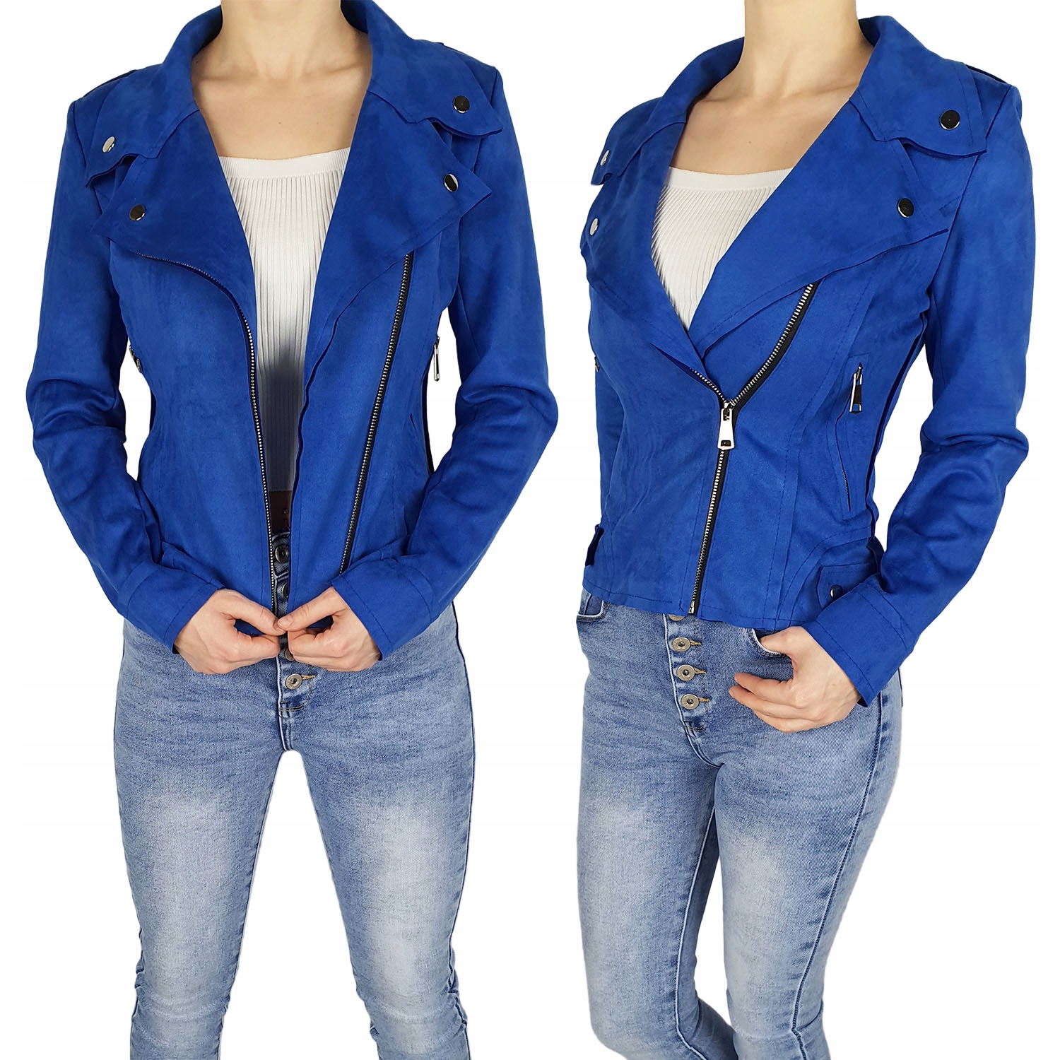 #dámská Semišová Ramoneská Bunda Zipy Zarka