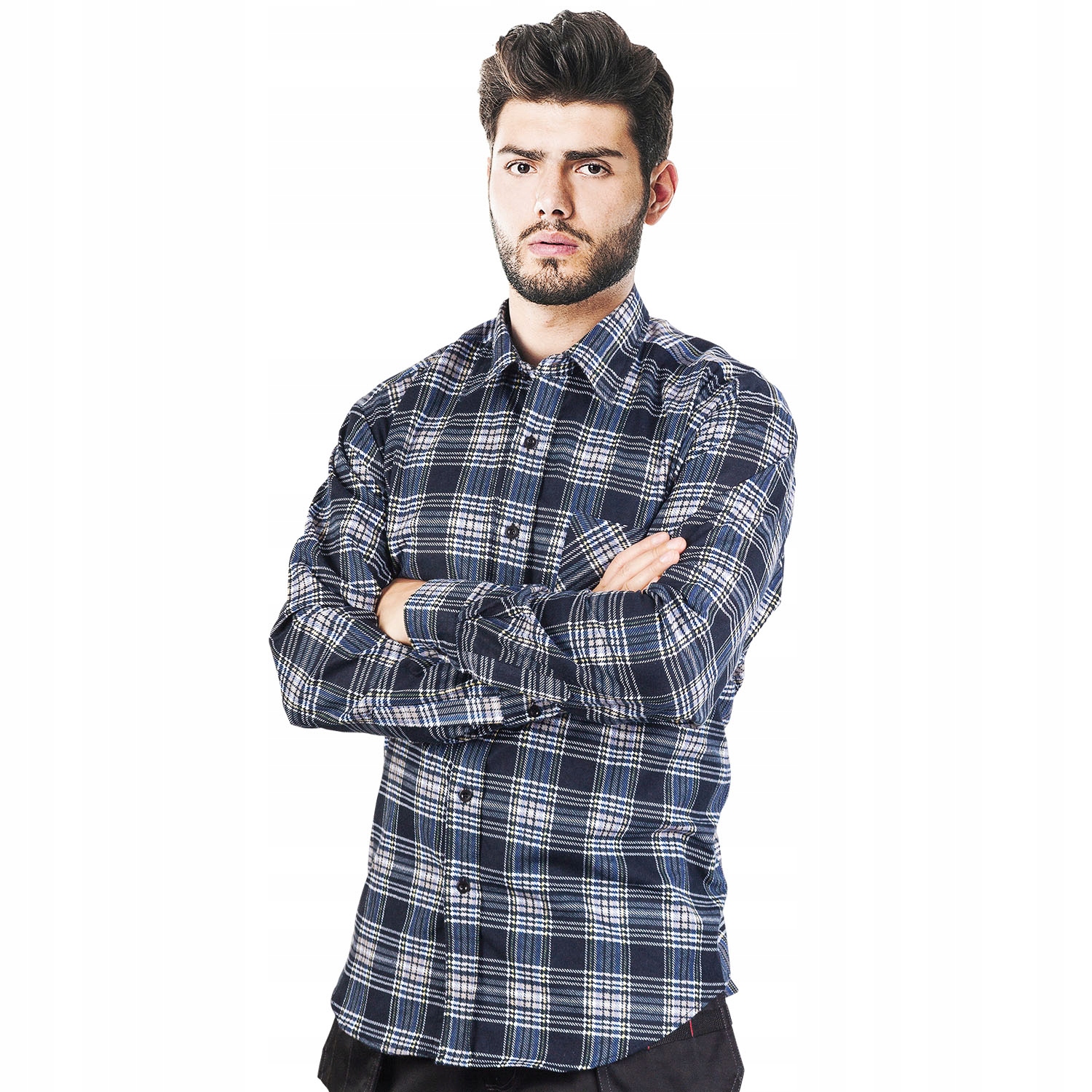 

Koszula Męska Flanelowa W Kratę Bawełna Jakość 3XL