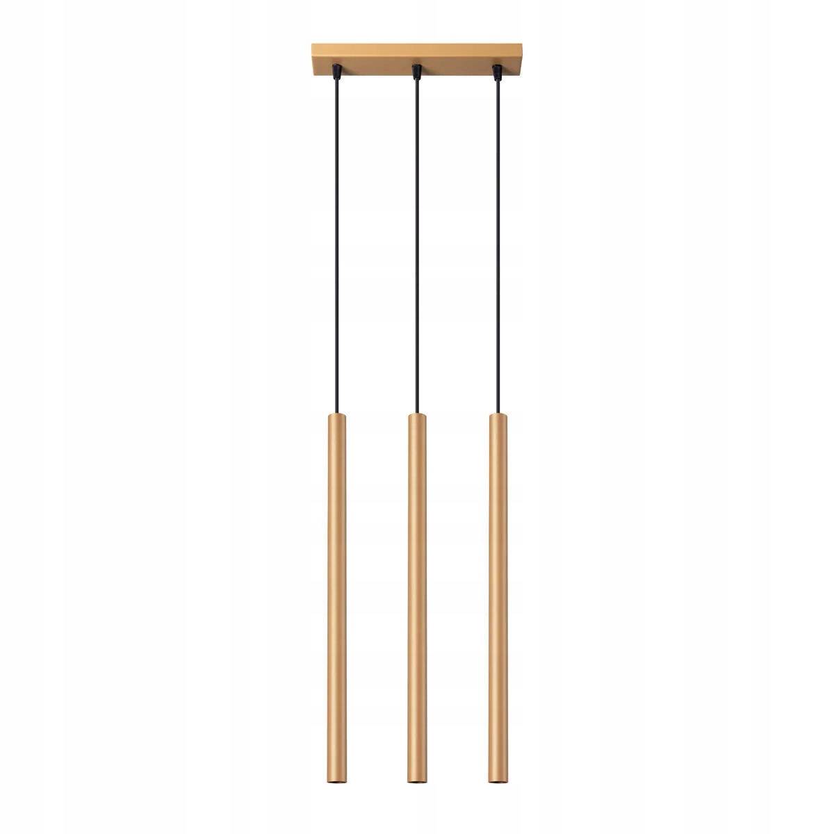 Trojitá závesná lampa so zlatými tubami 50 cm nad stôl, ostrov, bar, do jedálne, Sollux