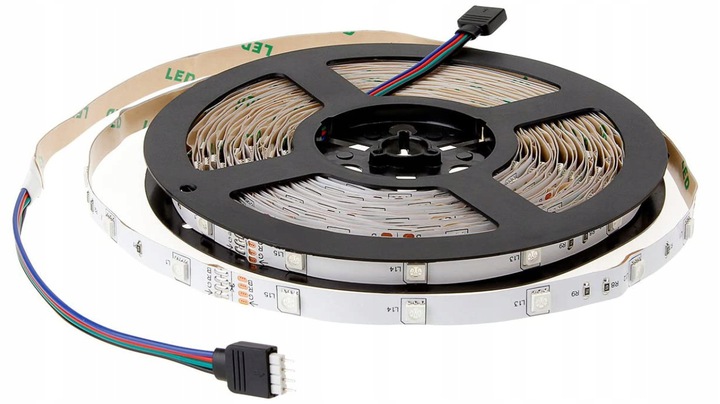 TAŚMA LED RGB KOLOROWA WODOODPORNA SAMOPRZYLEPNA 5M ZESTAW Z PILOTEM Model LED RGB 5050