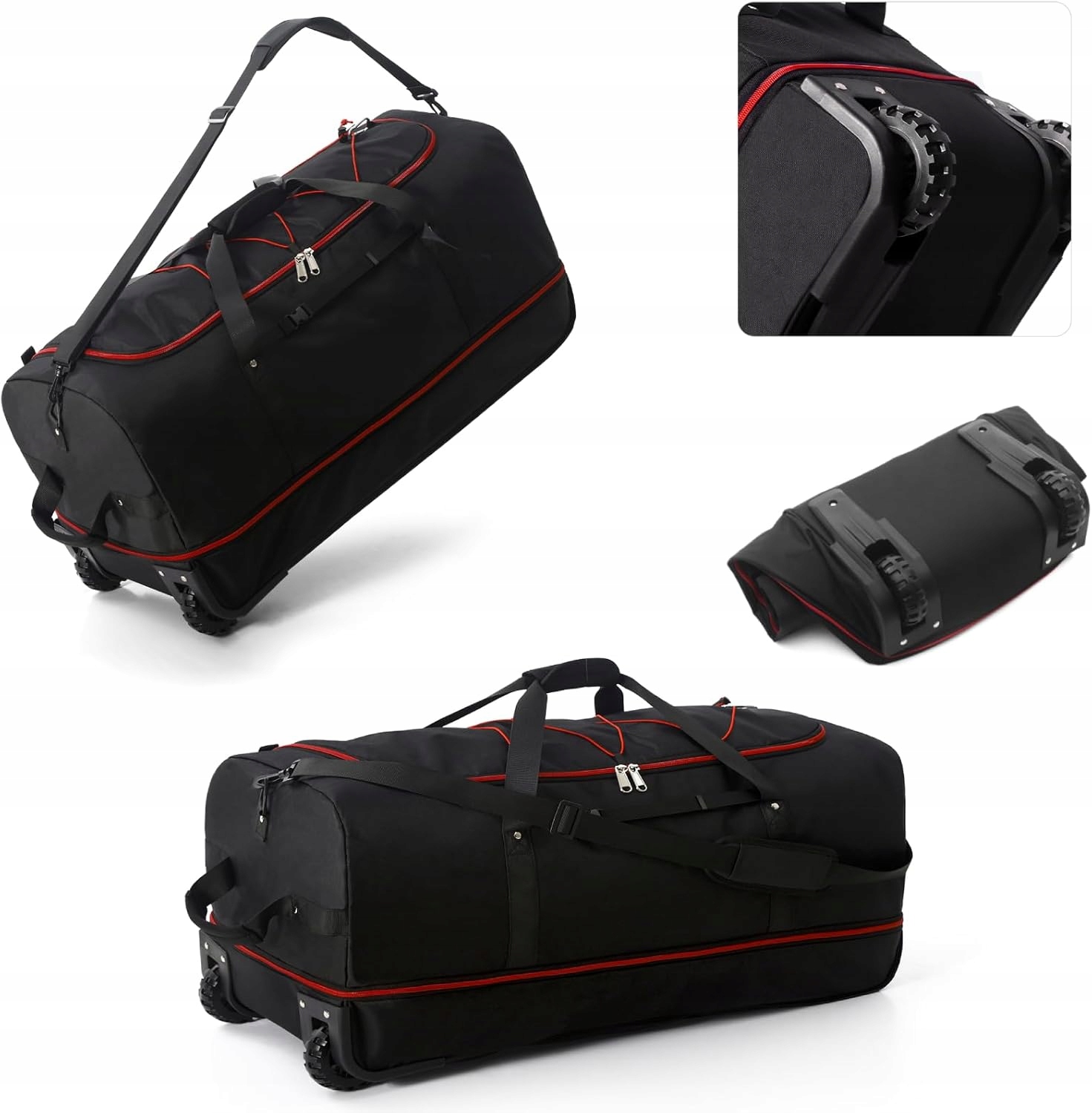 Duża torba podróżna składana na kółkach max 80x38/50x36 110-140 L