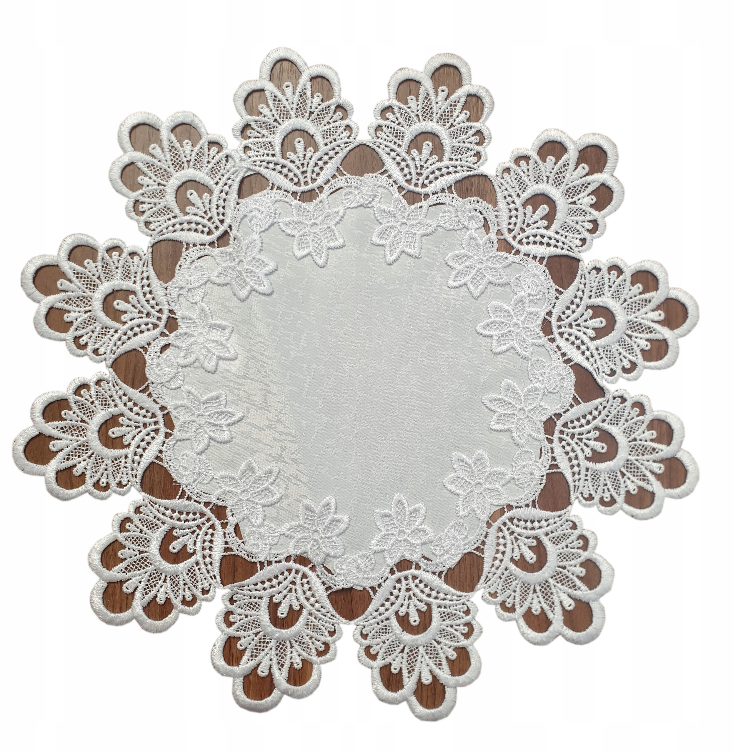 SERWETKA Z GIPIURY okrągła śr 50 cm BIAŁA