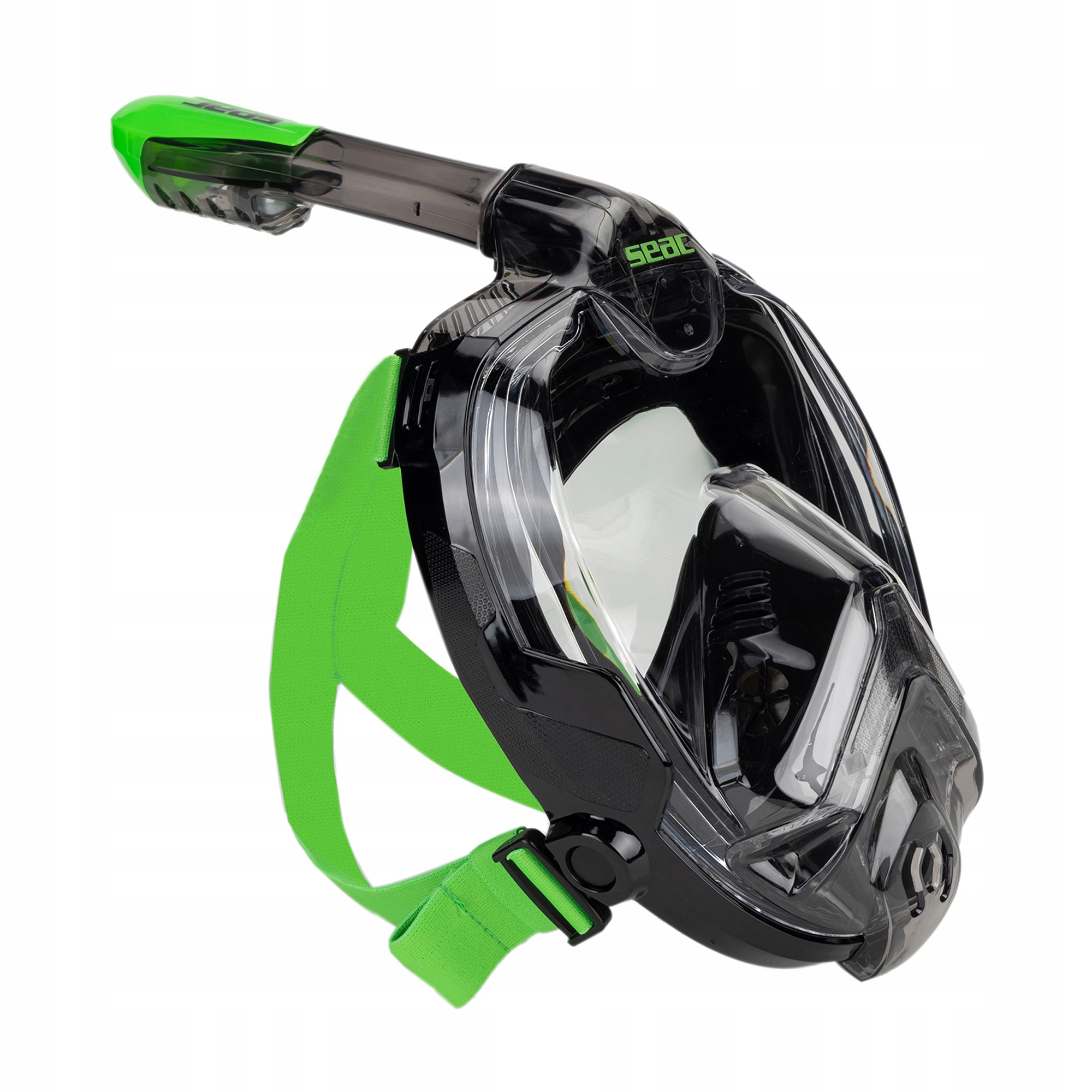 Maska pełnotwarzowa do snorkelingu Seac Libera black/green lime L-XL