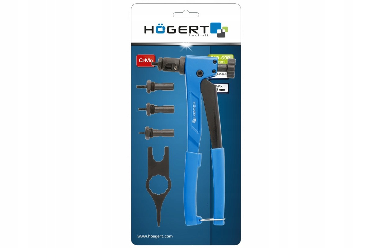 NITOWNICA RĘCZNA DO NITONAKRĘTEK M3-M6 HOGERT Kod producenta HT2C180