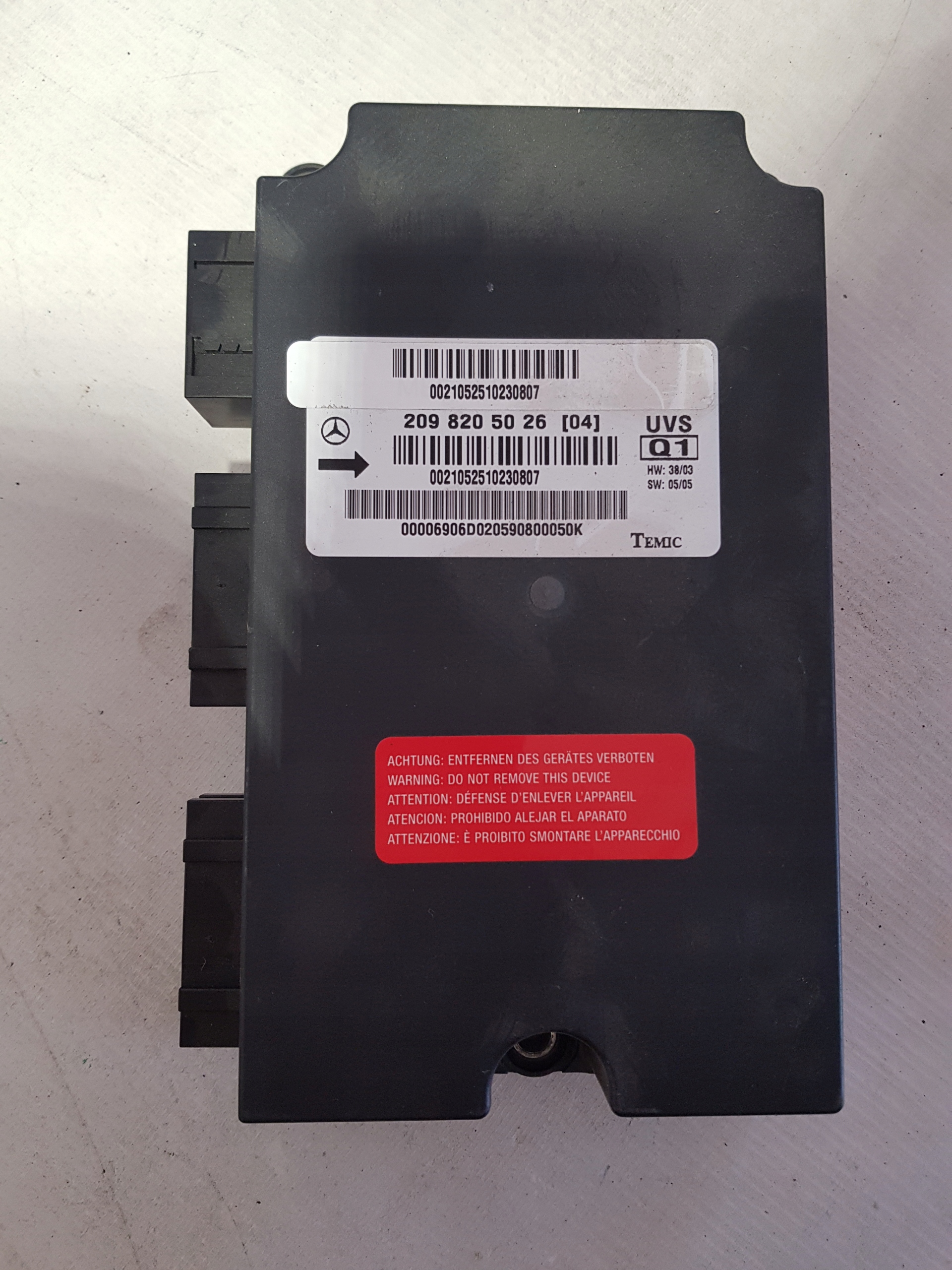 control unit roofs MERCEDES W209 CLK CABRIO