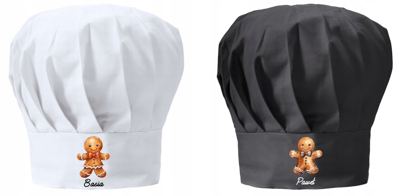 Vánoční kuchařská čepice pro pár, personalizované vánoční jméno