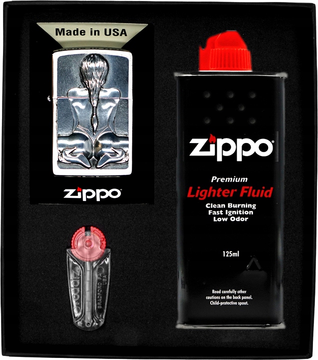 Sada Zippo Zapalovač Kneeling Girl Emblem dárkový No1