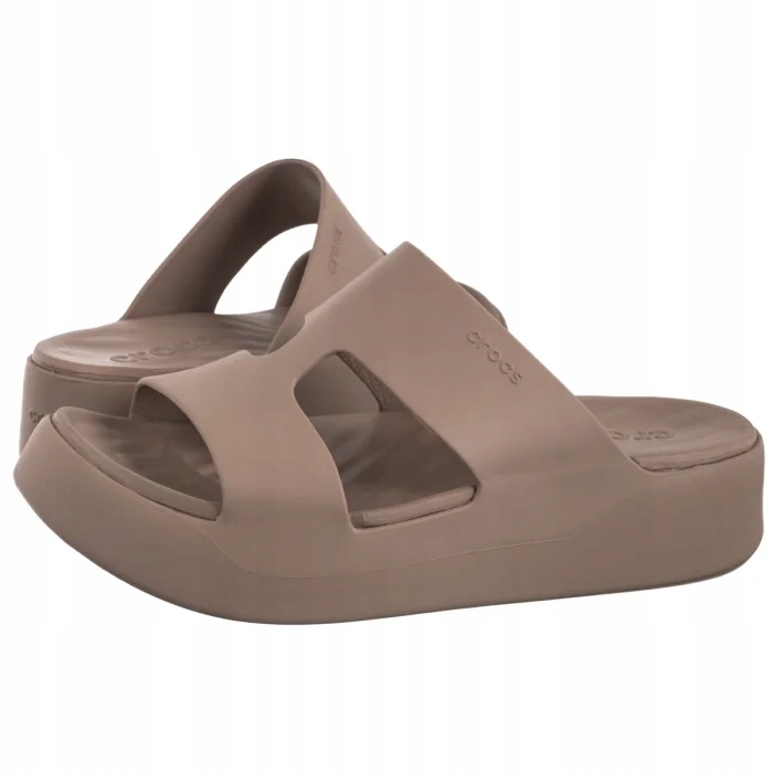 Dámské boty Nazouváky na platformě Crocs Getaway H-Strap 209409 Hnědé