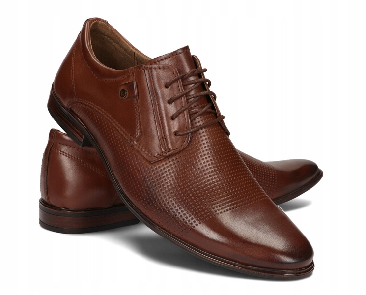 BUTY MĘSKIE SKÓRA WIZYTOWE 850L CIEMNY BRĄZ 44