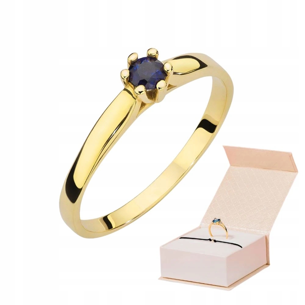 Zlatý Prstýnek S Modrým Safírem 585 Zlatý Náramek