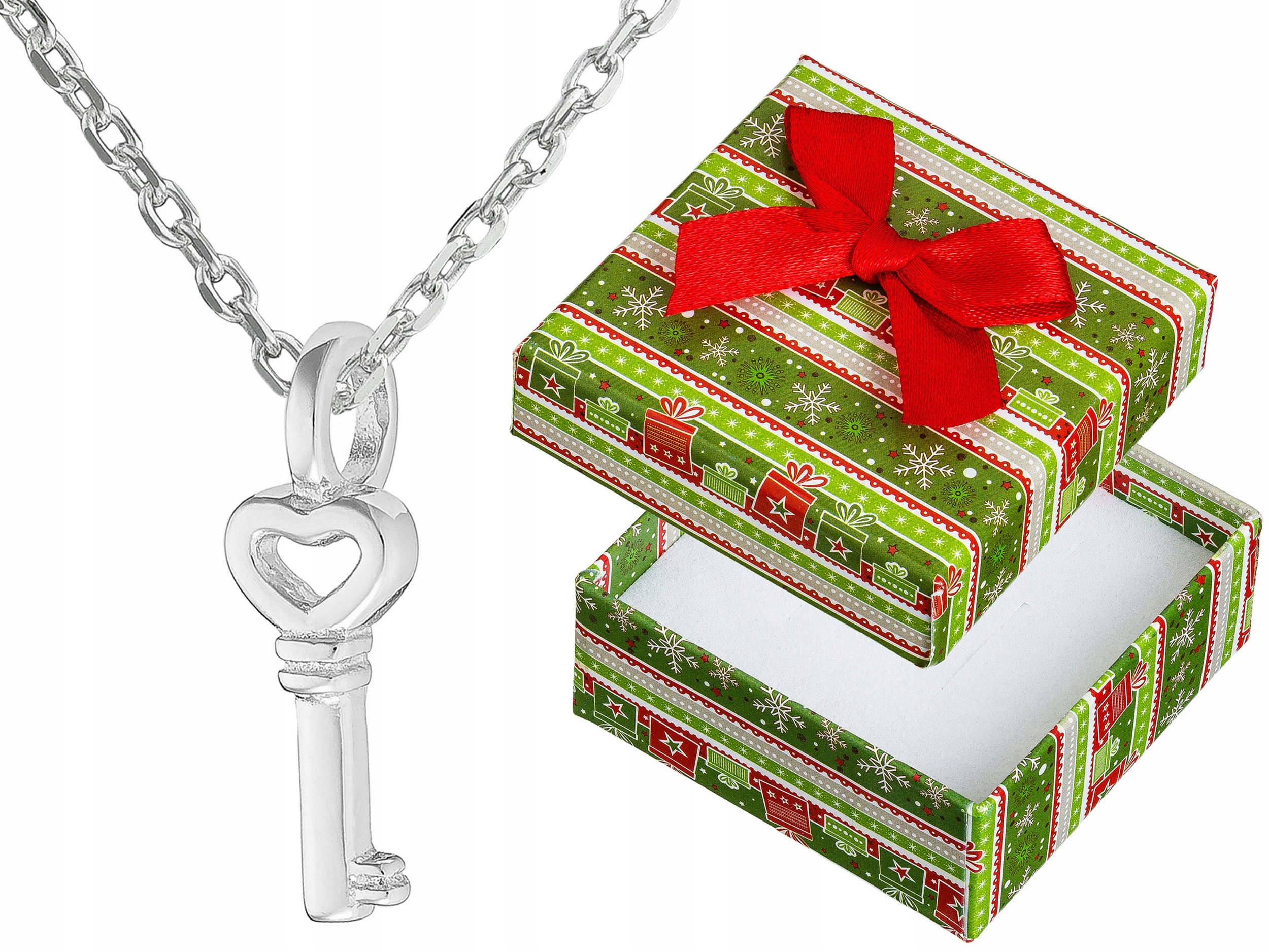 Dlouhý Stříbrný Dámský Minimalistický Náhrdelník Klíček Klíč Anker 100 cm