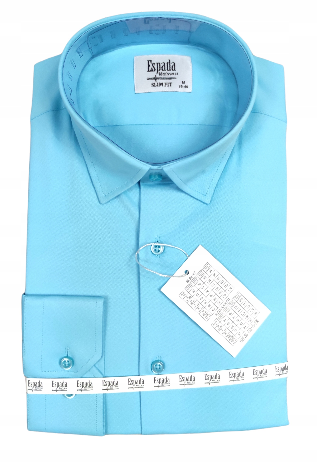 Klasická slim fit košile tyrkysová elegantní ESP06 M