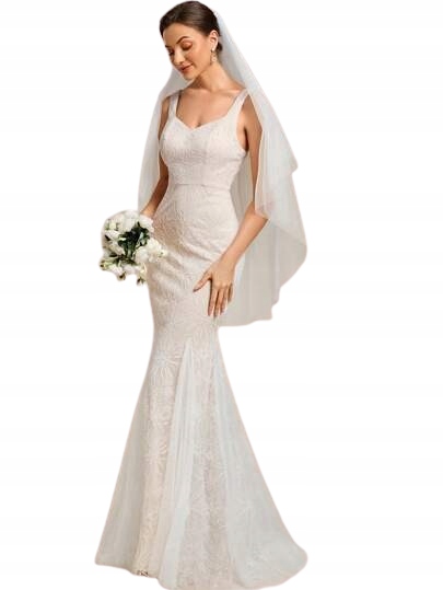 Shein Svatební Šaty Mořská Panna S Krajkou A Výstřihem, Korzet 1GJ