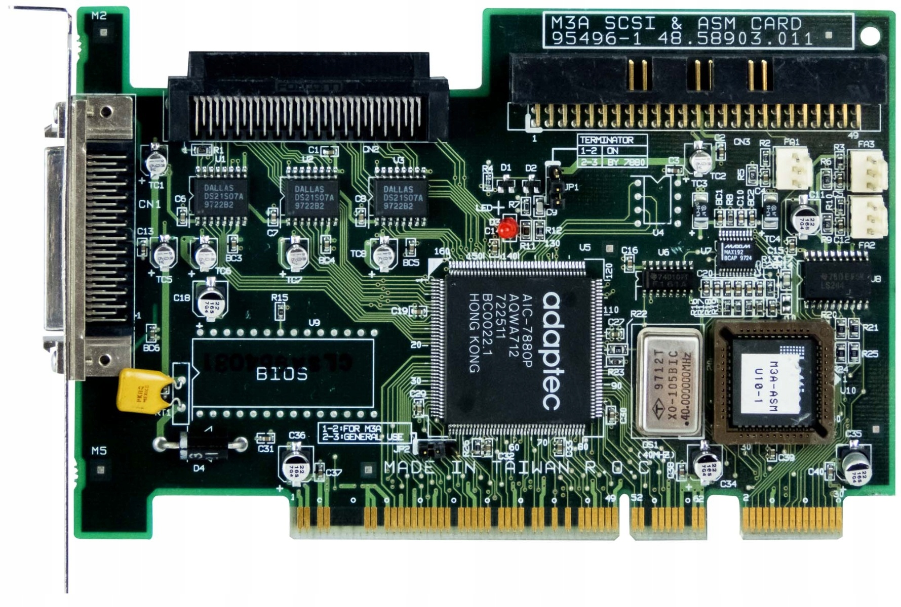 Adaptec AIC-7880P M3A-ASM 95496-1 Scsi Pci