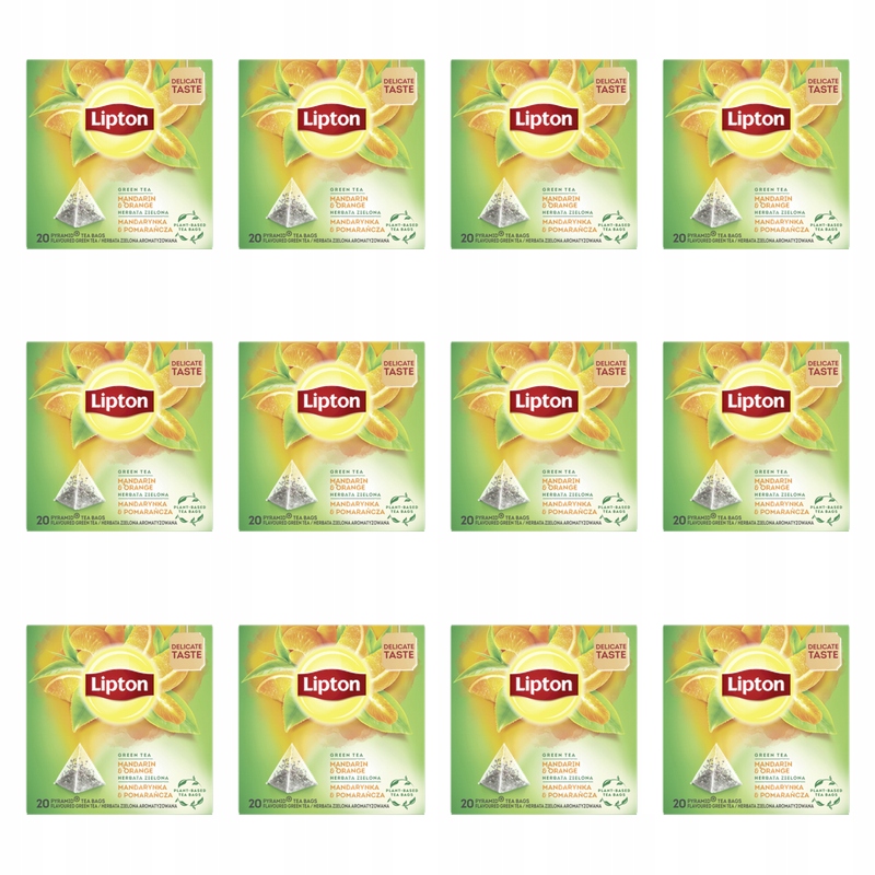 Lipton herbata zielona mandarynka pomarańcza 36g X12