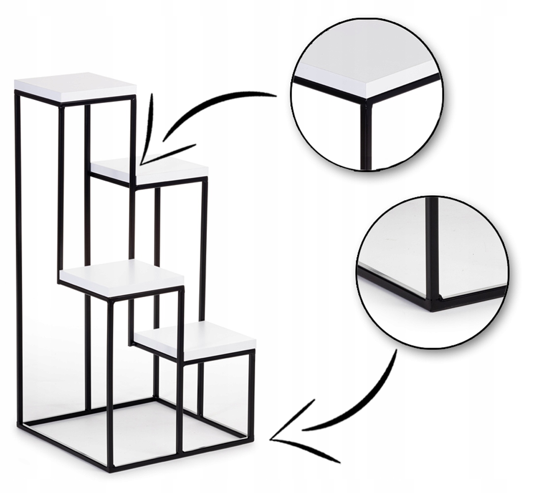 

Kwietnik stojący 70 cm Kaskada czarno biały Loft