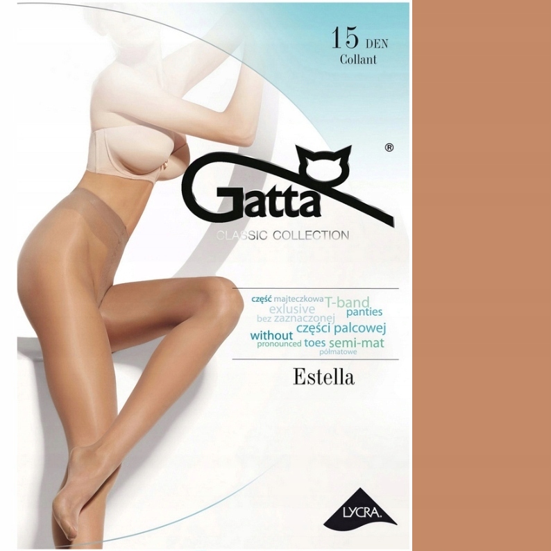 

Gatta Estella 15den rajstopy bezmajtkowe golden 4