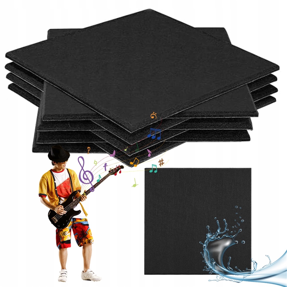 8 Paneli Akustycznych Wysokiej Gęstości Czarnych Do Sypialni I Kina