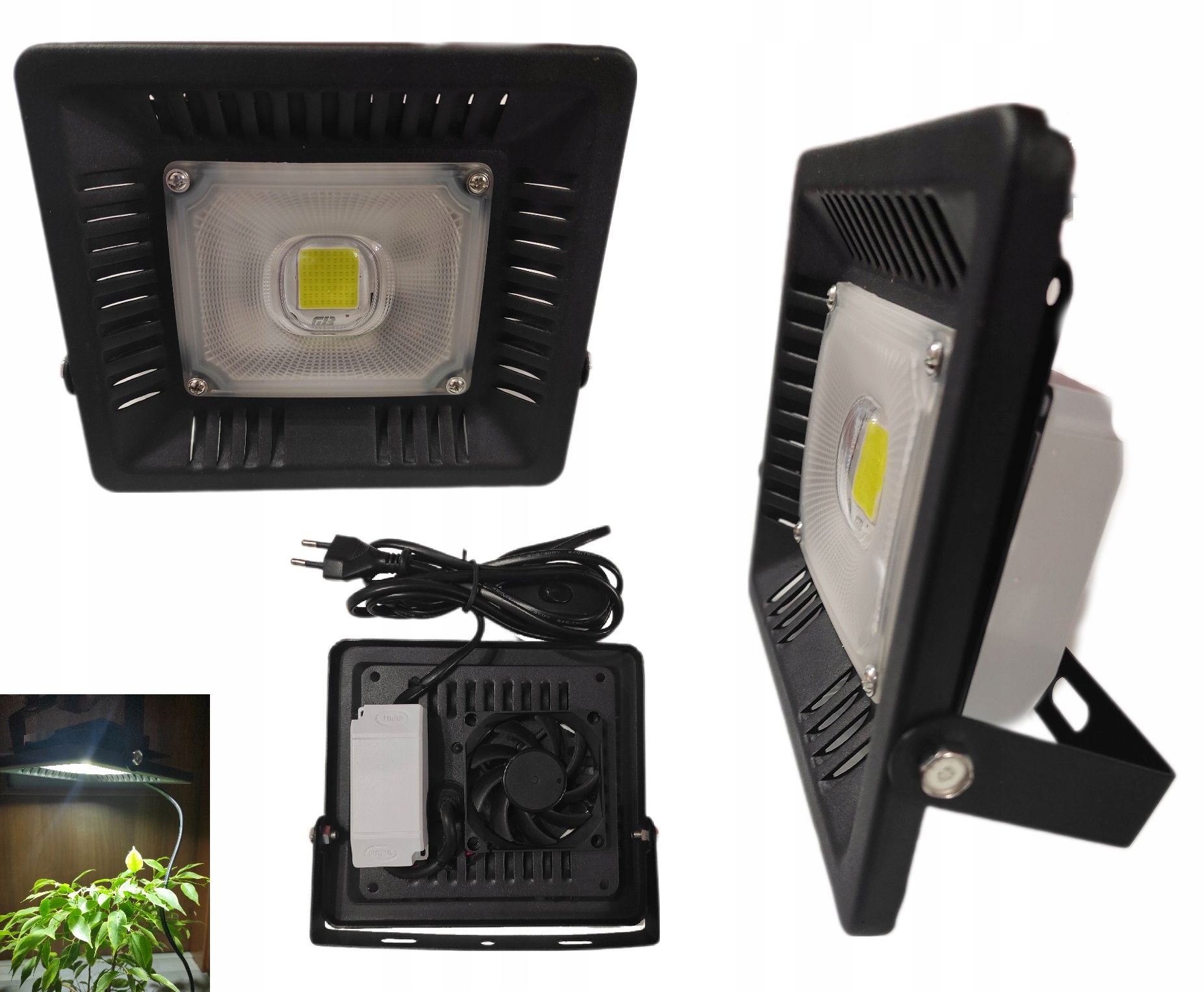 Bílý Led panel 30W – lampa Cob Grow pro rostliny – studená bílá barva 6500K