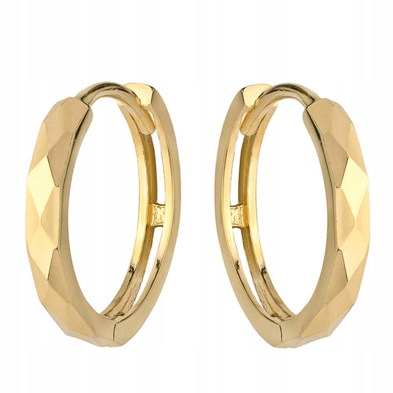 Krásné Zlaté Náušnice pr. 585 Diamantové kroužky