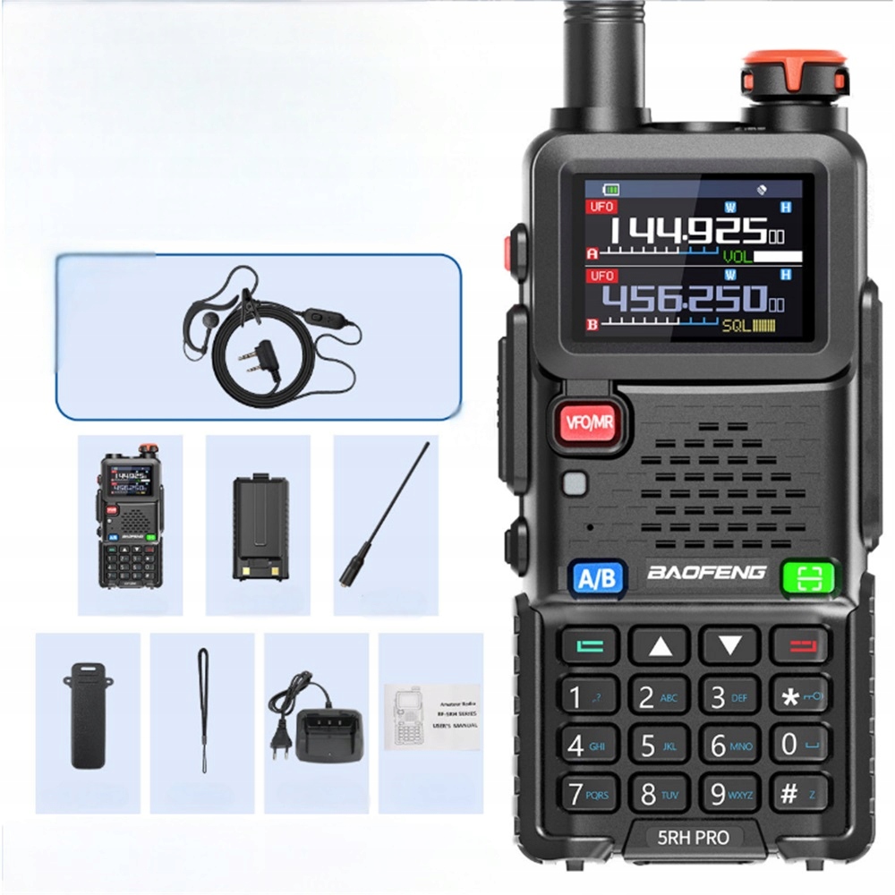 Vysílačka Baofeng UV-5RH Pro 10W Radiotelefon Skener Fm rádio Vhf Uhf