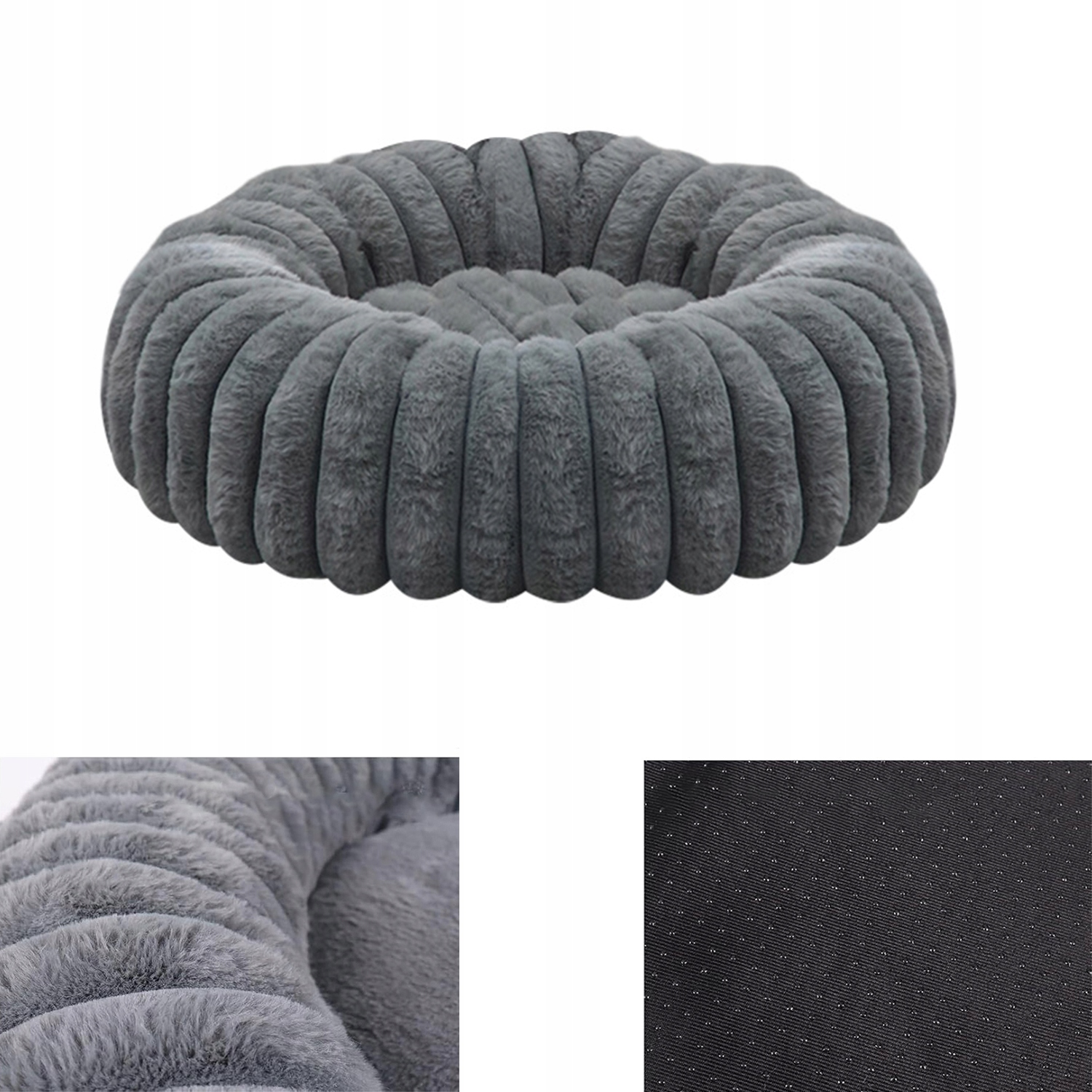 Levně Pelíšek Kotec Psa Kočky Polštář Potah Chlupaté Měkké Plyšové Šedé