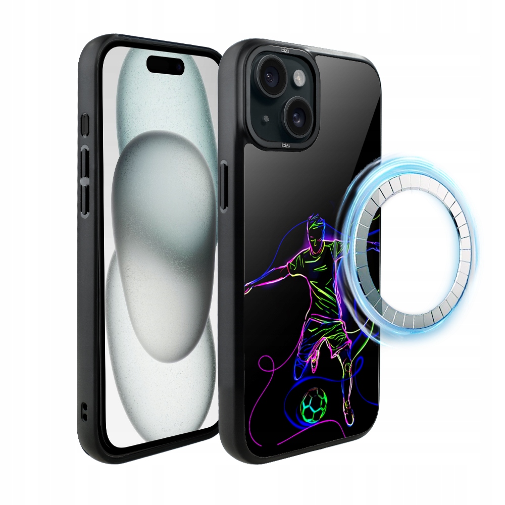 Matný Pouzdro Ibizu DropGuard pro iPhone 15 s MagSafe, síla fotbalu