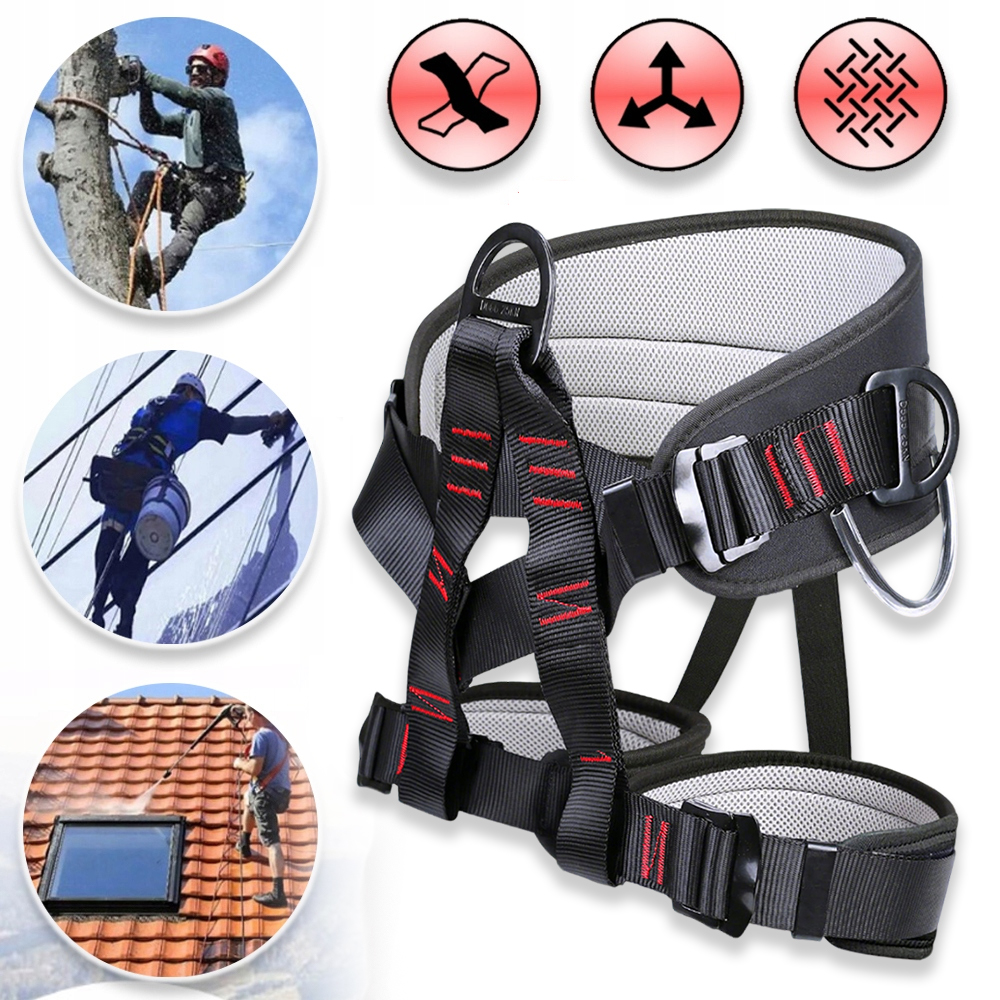 UPRZĄŻ WSPINACZKOWA PÓŁPASEK DO WSPINACZKI NA DRZEWA SZELKI BEZPIECZEŃSTWA