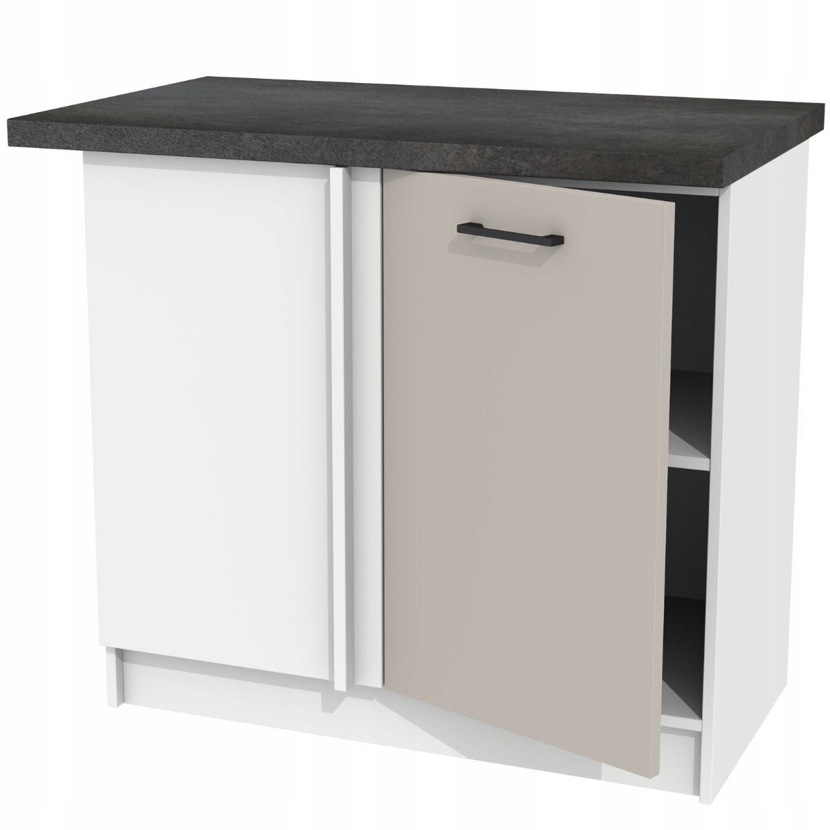 Dolní rohová kuchyňská skříňka Kaszmir 100 cm, deska District Dark