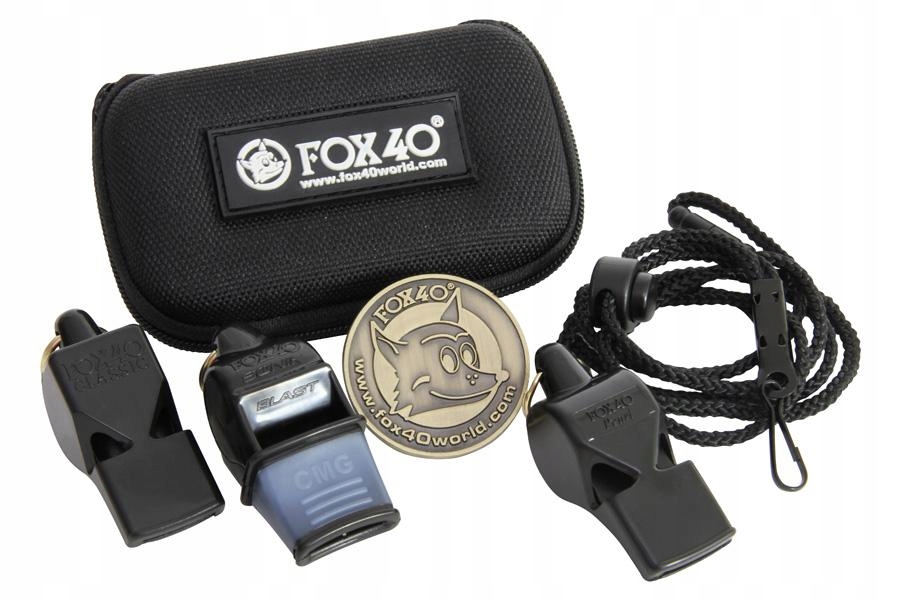 Fox 40 Rozhodčí 3 Píšťalky Pouzdro [110] Černá sada