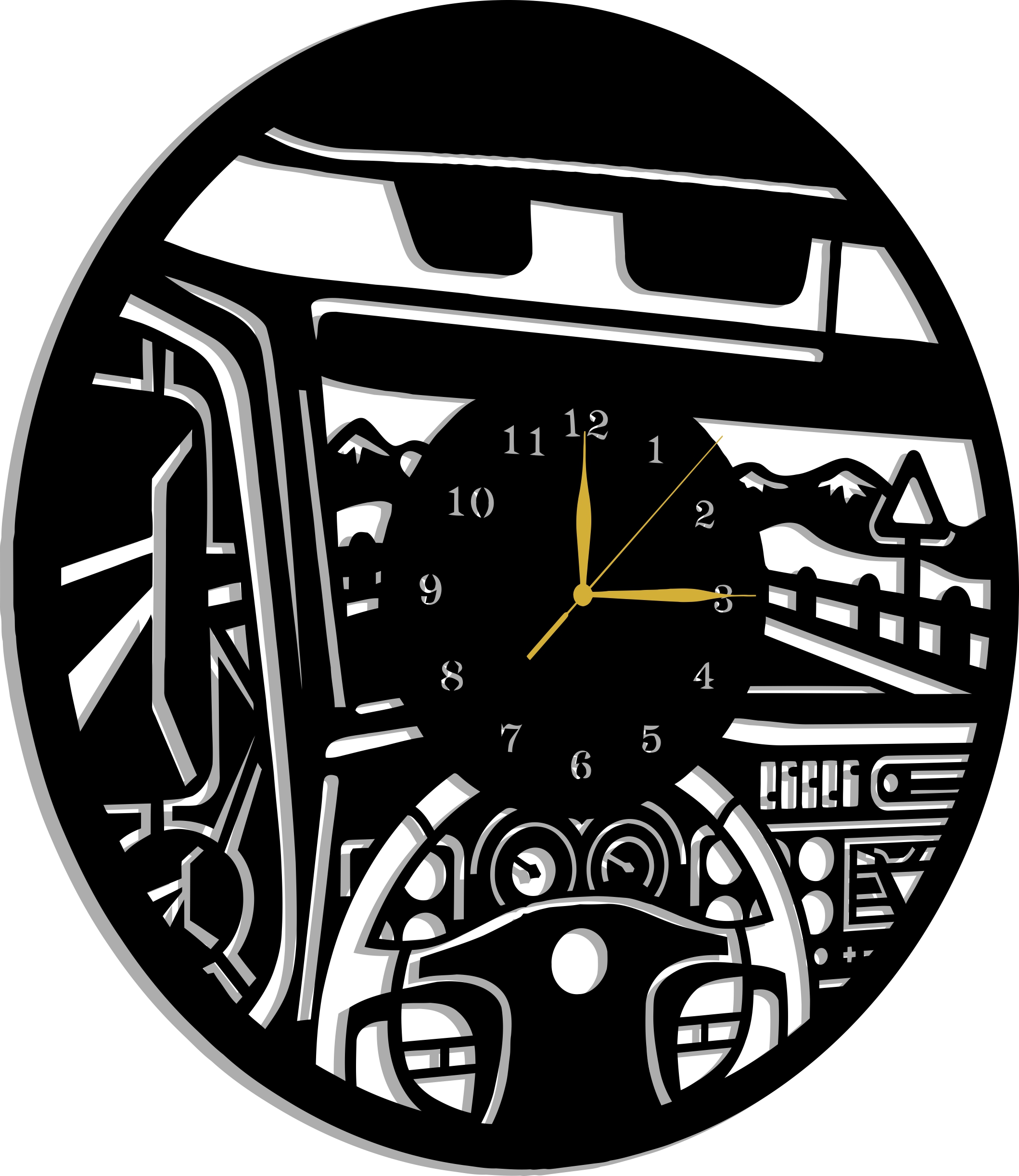 Hodiny Pro Řidiče Tira Busa 50 CM Dárek 3D